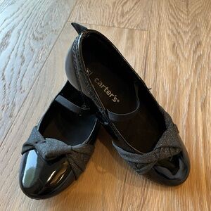 Carter's Girls Josie Ballet Flat, Black, 11 Little Kid - Vegan Patent Leather